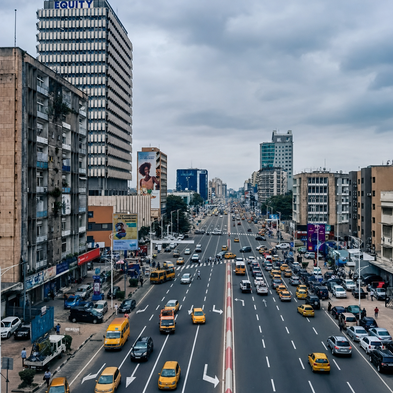 Avenue à Kinshasa — quartier de la Gombe